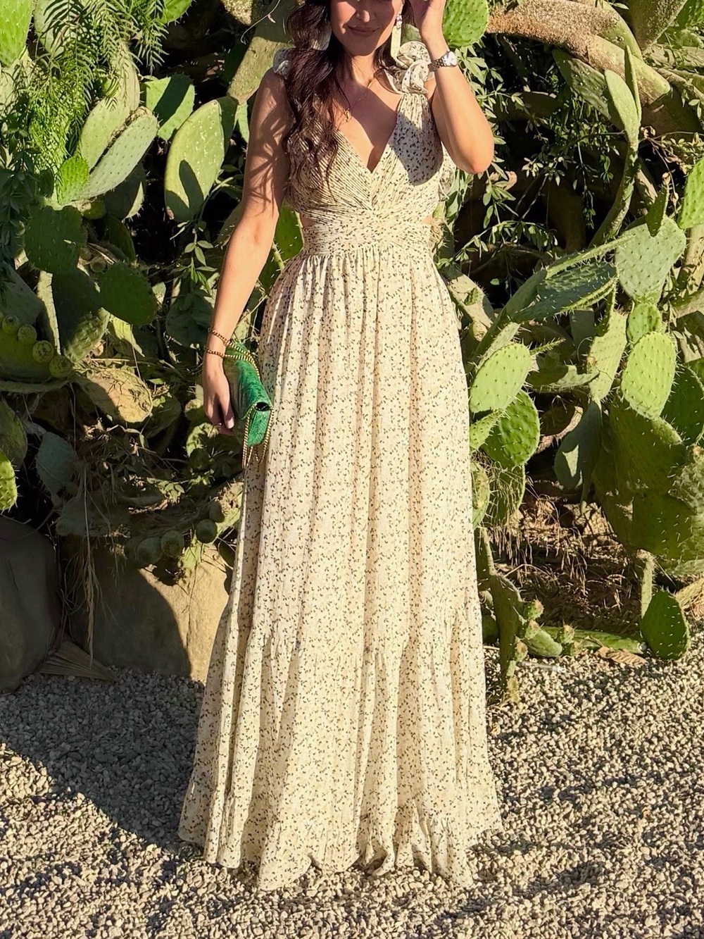 Summer Floral Cutout Maxi Dress